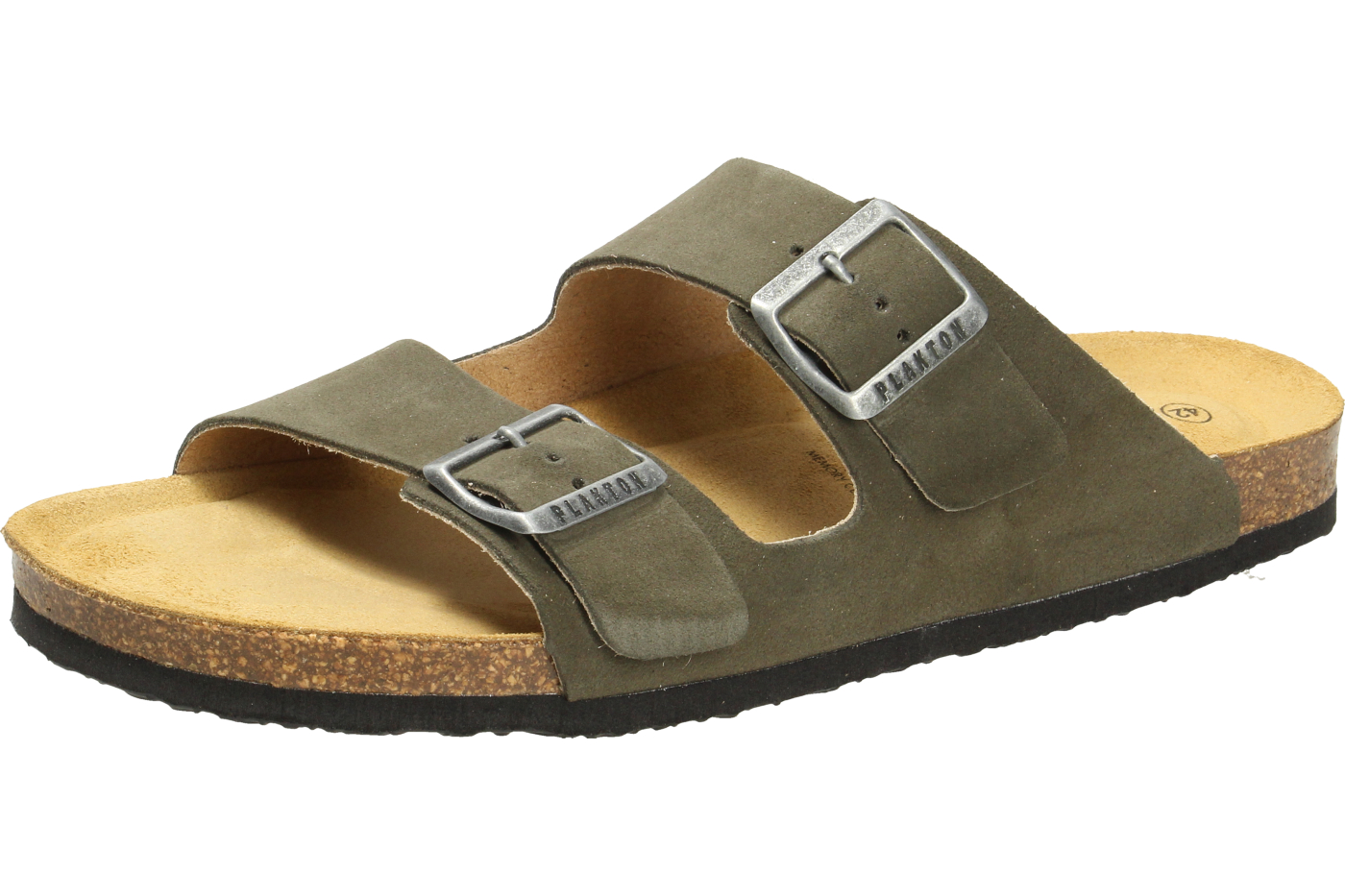 PLAKTON Damen Pantoletten - Nachhaltige Wildleder Sandalen In Antique